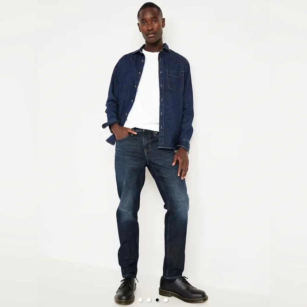 Old Navy Men's Dark Blue Slim Athletic Taper Jeans